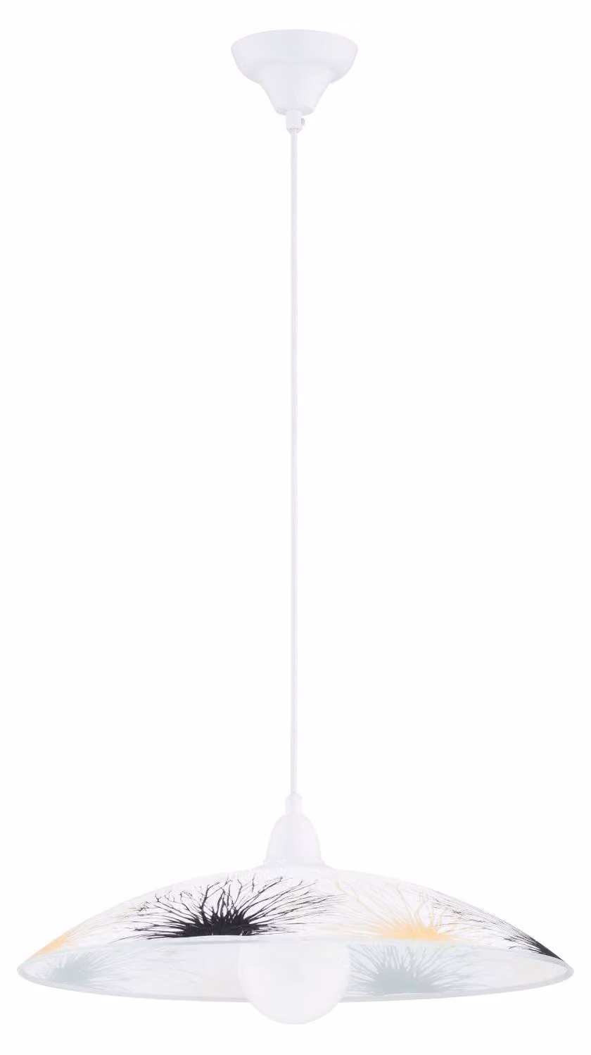 Lampada a sospensione FLORES bianco-nero-beige 1xE27x15W in metallo, dimensioni: 90x47x47 cm, IP20, Alfa