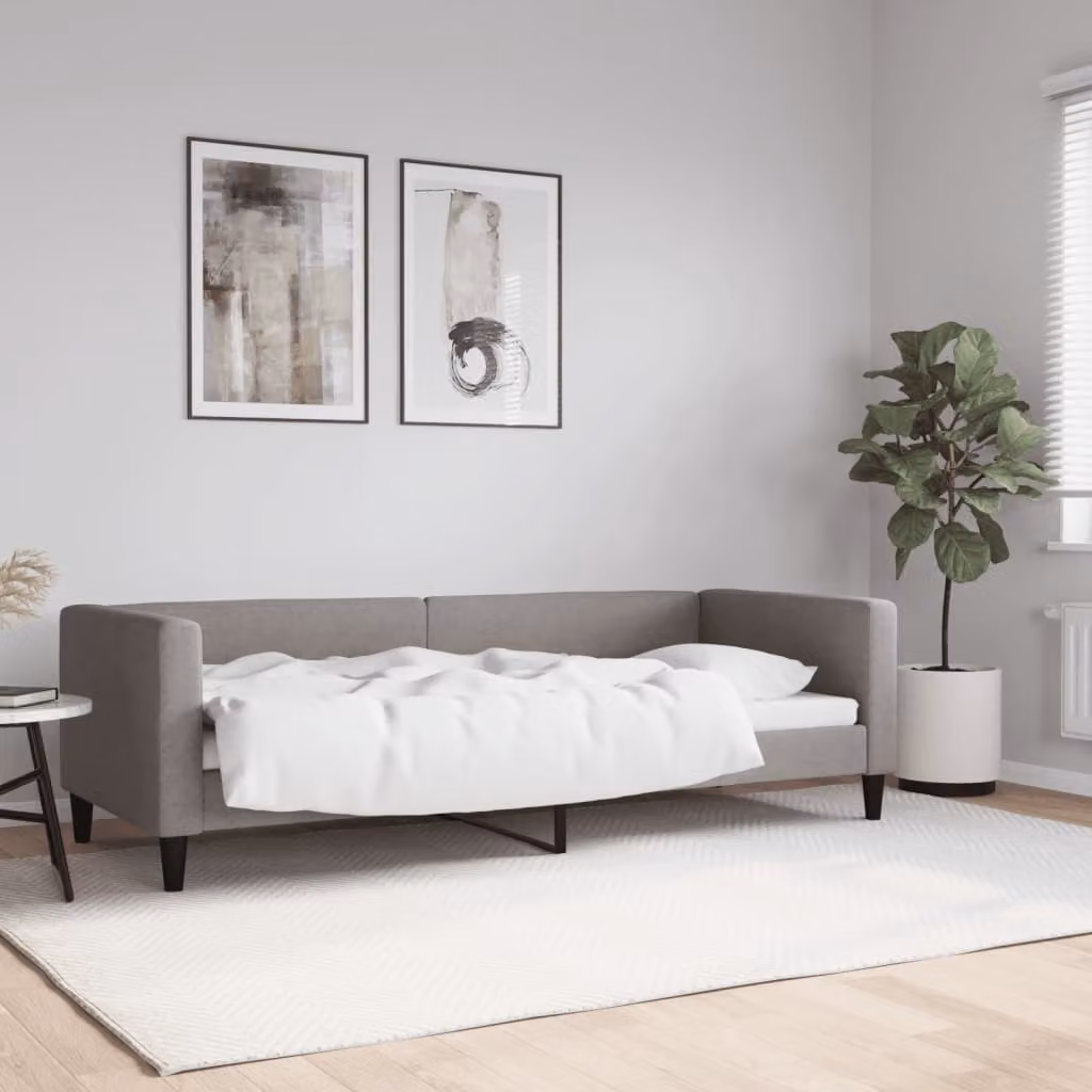 Maison Exclusive - Letto a giorno color taupe, 80x200 cm, rivestito in tessuto