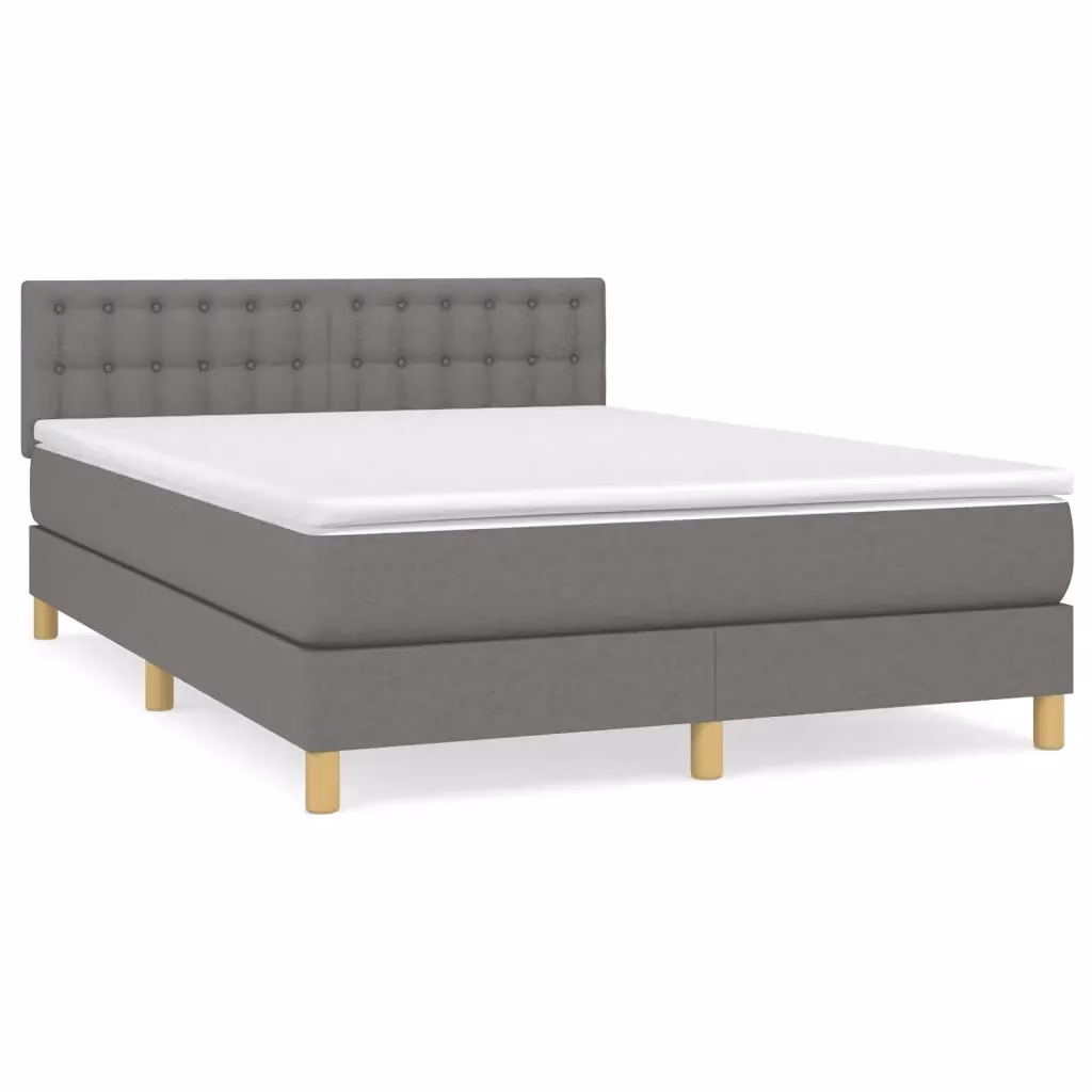 Letto Ibrido con Giroletto a Molle e Materasso vidaXL Grigio e Bianco L/P/H: 203 x 144 x 88 cm – 2