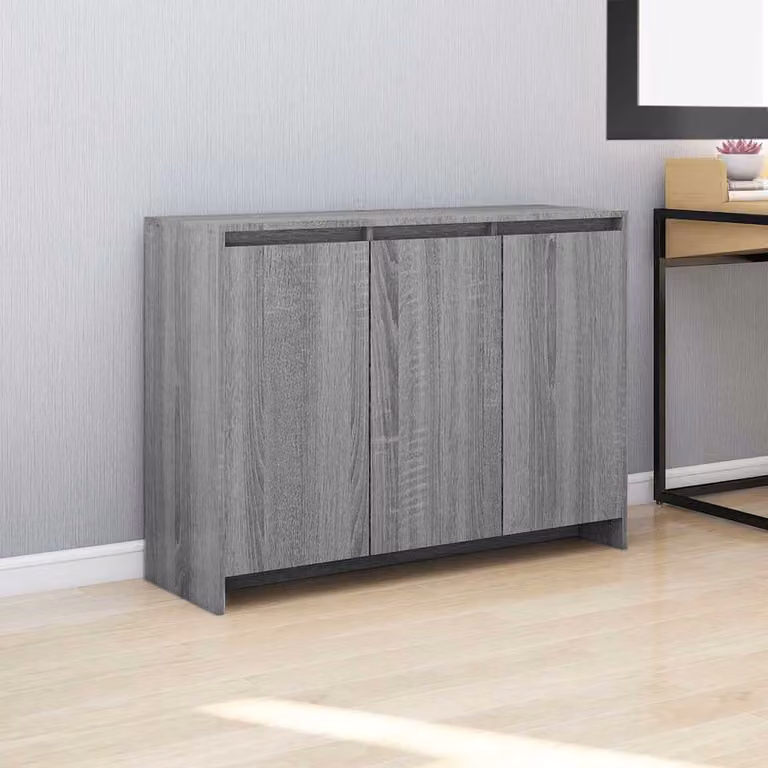 Credenza moderna vidaXL in MDF Grigio Sonoma, L 102 cm x P 33 cm x H 75 cm