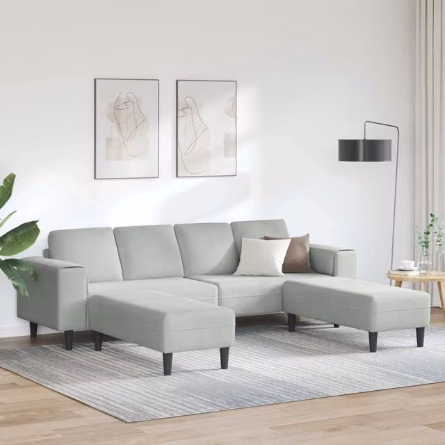 Divano per Soggiorno 3 pz Grigio chiaro 3335122