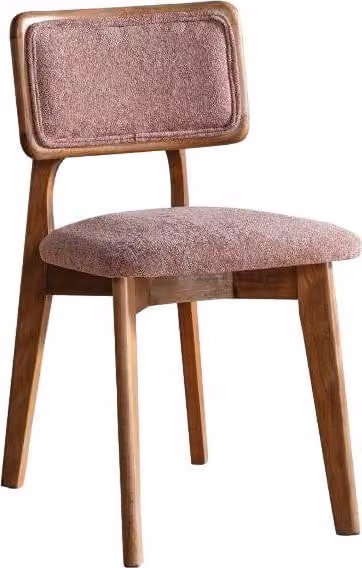 Luxus Esszimmer Holz Stuhl Rosa Ohne Armlehne Design gepolsterter Modern Stuhl