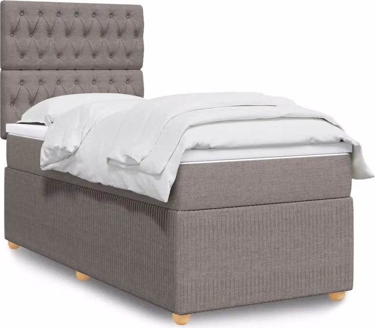 Maison Exclusive - Giroletto a Molle con Materasso Tortora 90x190 cm in Tessuto