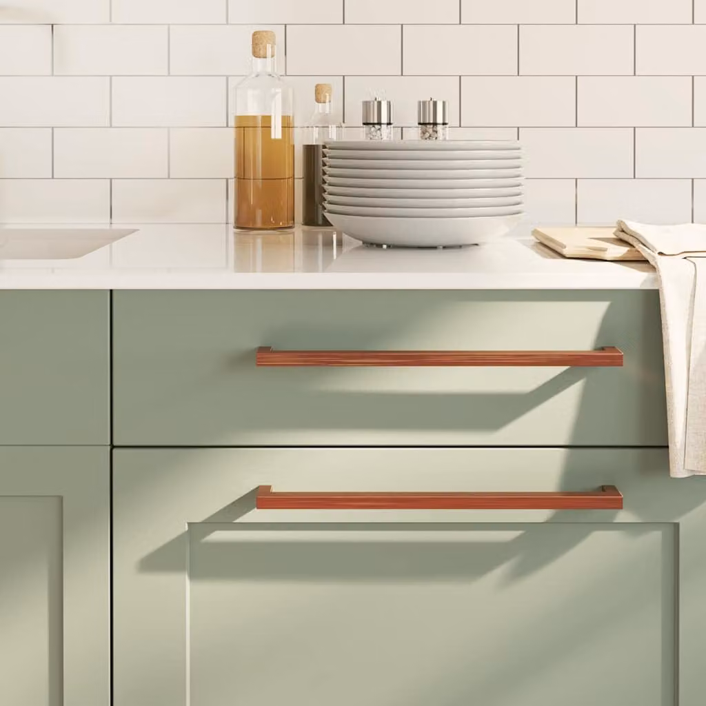 Set di 10 maniglie per mobili a barra vidaXL in acciaio inox color bronzo, lunghezza 320 mm