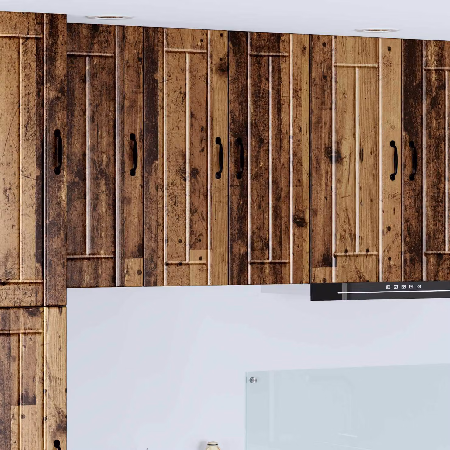 Set di 2 armadietti a muro vidaXL LUCCA in legno marrone per cucina con ante a battente e ripiani interni