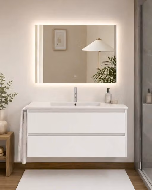 Mobile bagno con lavabo ORIGENBATH IBIZA senza specchio 80x40 cm bianco