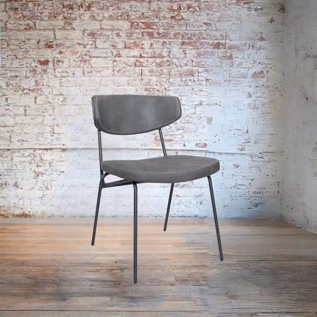 Set 4 Sedie con gambe in metallo nero colore grigio vintage Callisto
