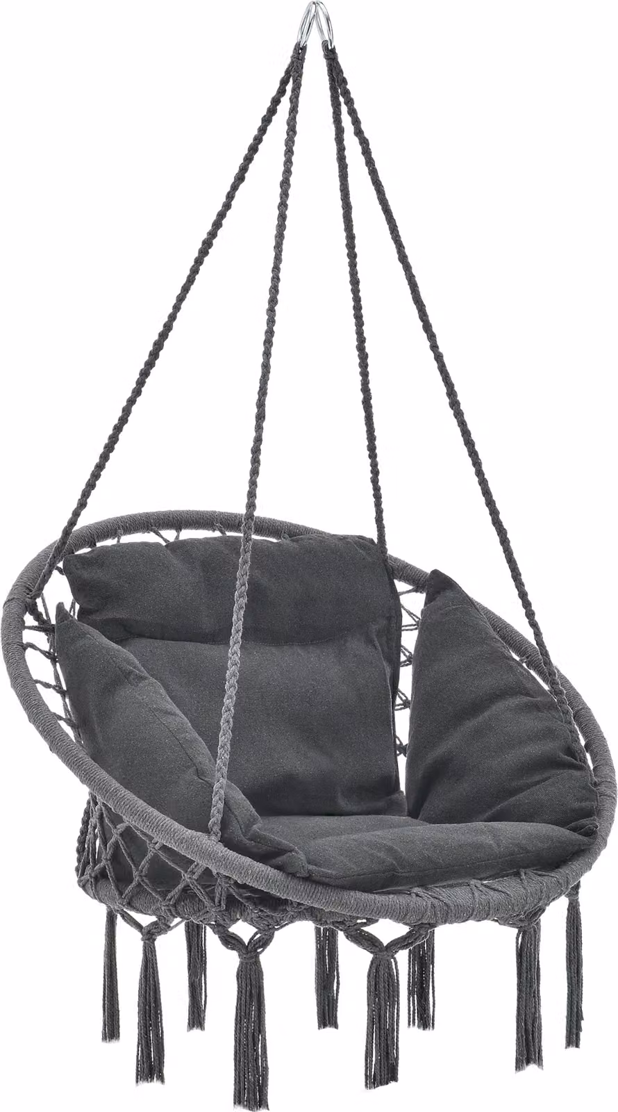 Sedia sospesa con cuscino Sedia sospesa per interni e per esterni Sedia sospesa fino a 150 kg grigio scuro