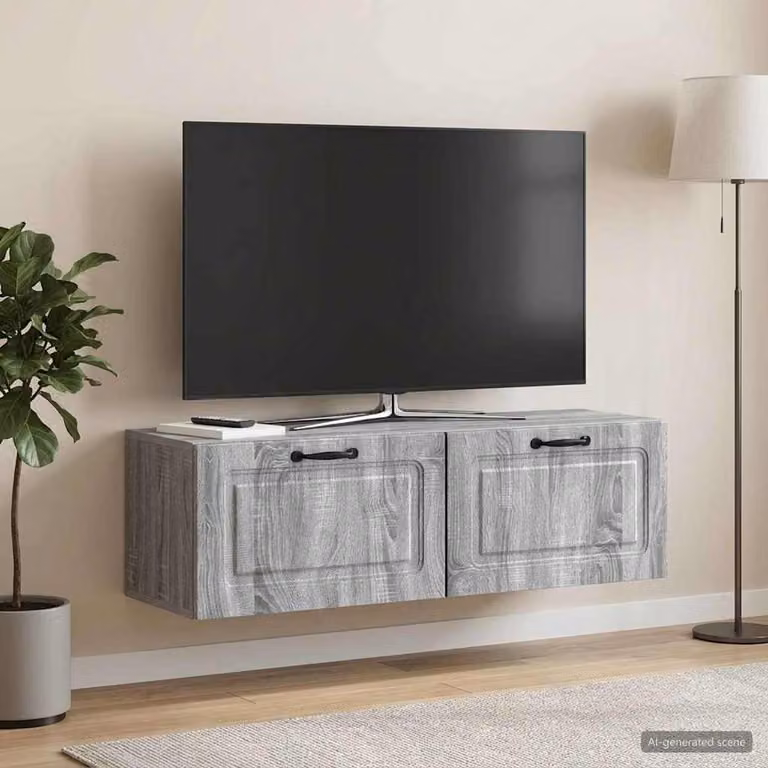 vidaXL Mobile Porta TV da Muro Moderno Grigio, L 98 cm x P 31 cm x H 30 cm