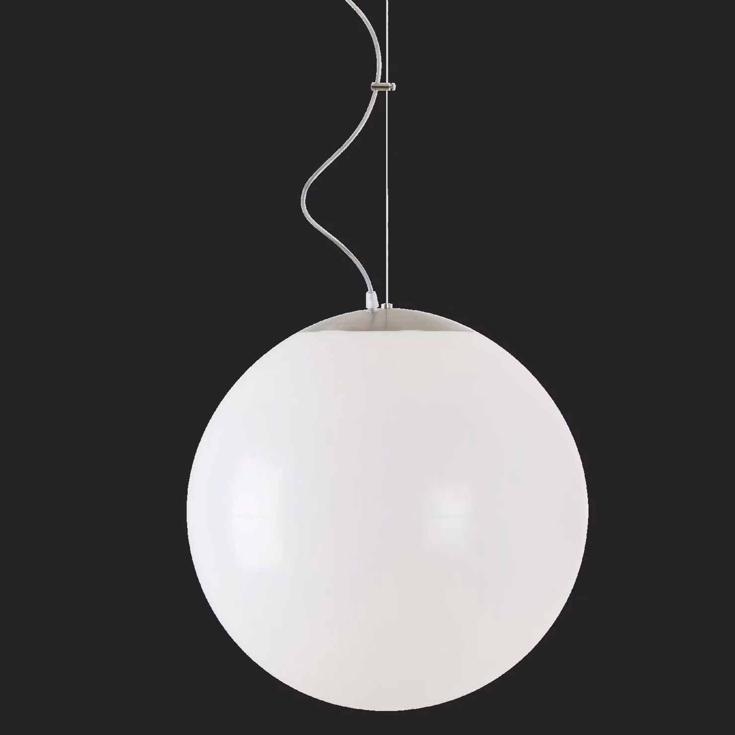 OSMONT ISI72233 ISIS L4 PM HP Apparecchio a sospensione in plastica acciaio inox spazzolato / bianco IP40 3000 K 58W LED combinazione di emergenza 3 h