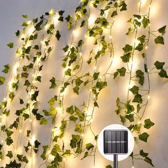 Ghirlanda luminosa a energia solare realizzata in materiale resistente all'acqua e alle intemperie, per uso esterno