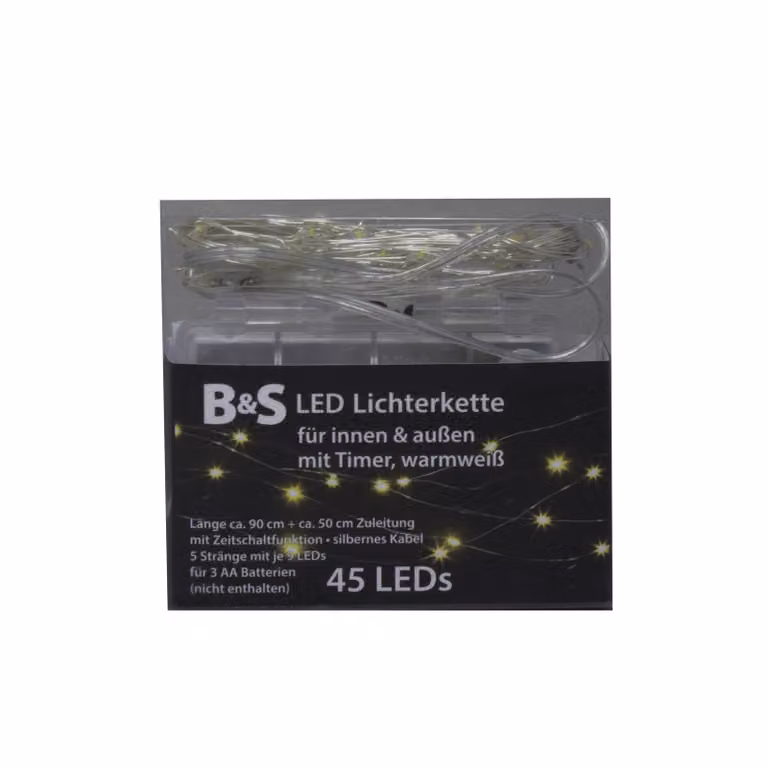 Luci fiabesche 5 fili con 9 LED ciascuno con timer per uso interno ed esterno