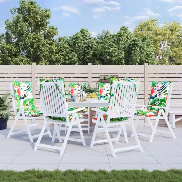Set di 6 cuscini per sedia schienale alto vidaXL multicolore in tessuto Oxford impermeabile e traspirante