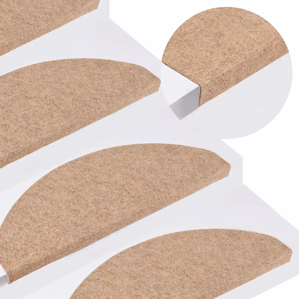 vidaXL Tappetini Autoadesivi per Scale Beige, Set da 30 Pezzi, L 65 x P 22,5 x H 3,5 cm