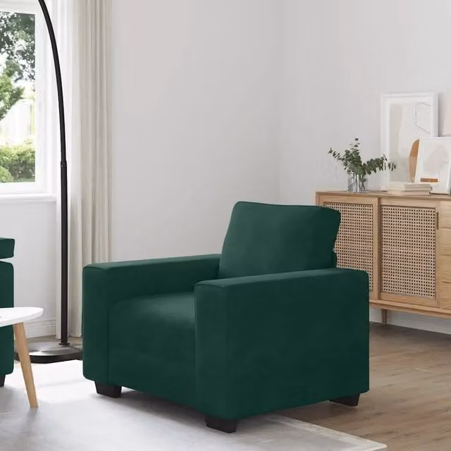Poltrona Lounge moderna vidaXL in velluto verde con braccioli L/P/H: 100 x 77 x 82 cm