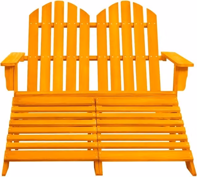 Set da giardino a 2 posti con pouf vidaXL in legno di abete arancione L/P/H: 147,5 x 119,5 x 89,5 cm