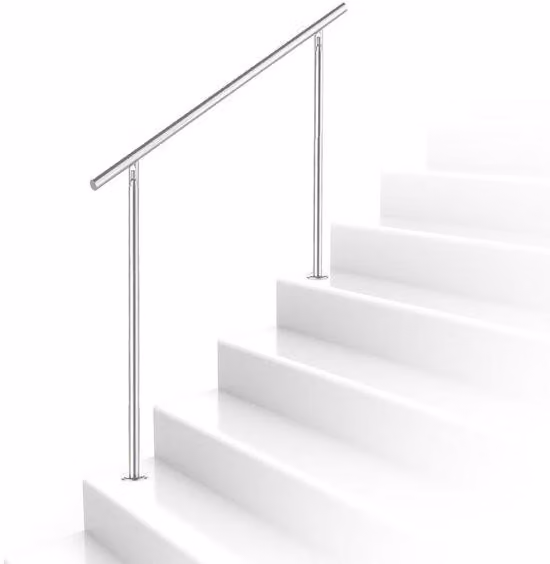 Scala a pioli lunga 160 cm, antiruggine, color argento, in acciaio inossidabile, facile da installare, set adatto a tutte le scale