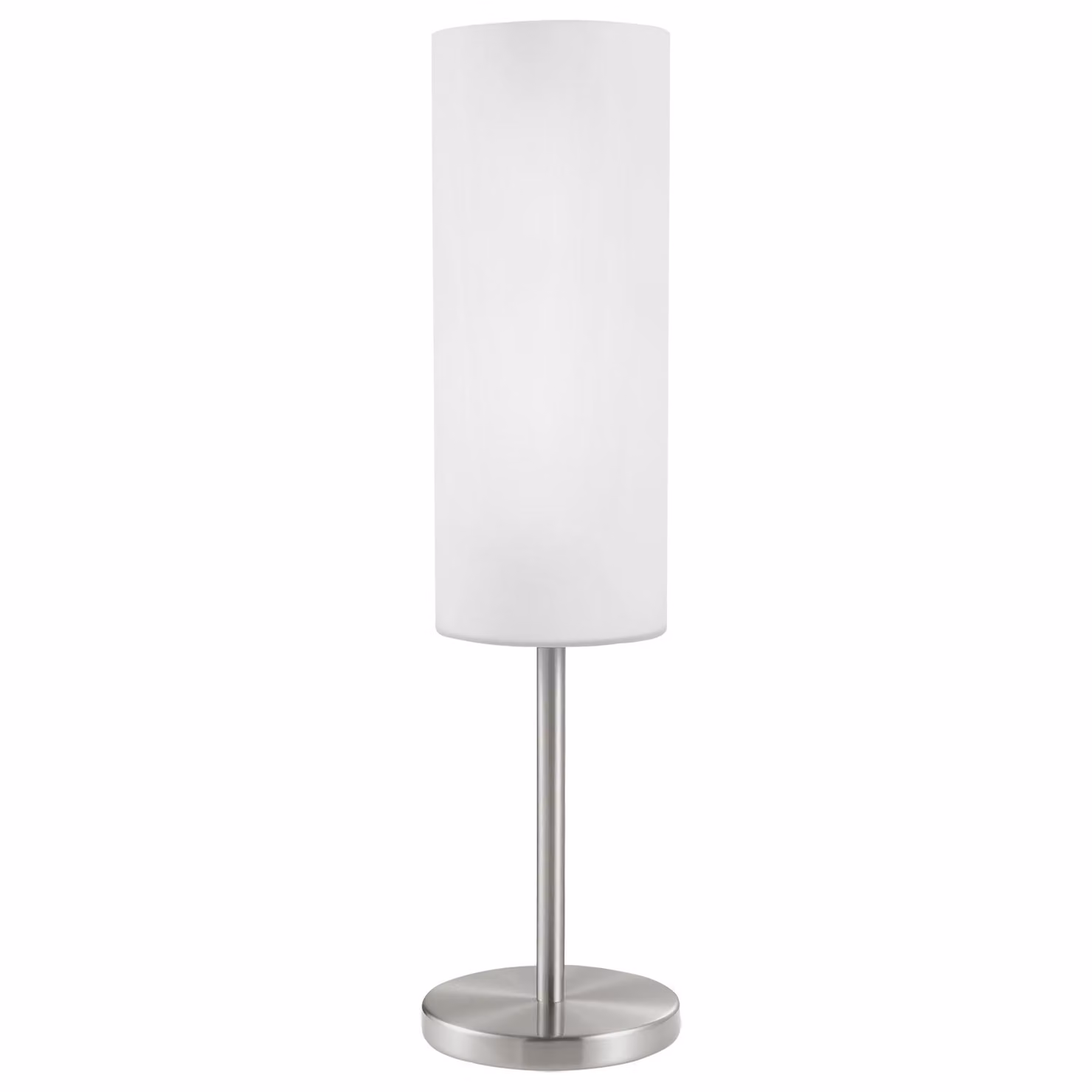 Lampada Da Tavolo Contemporanea Troy 3 Acciaio Nichel Satinato 1 Luce E27