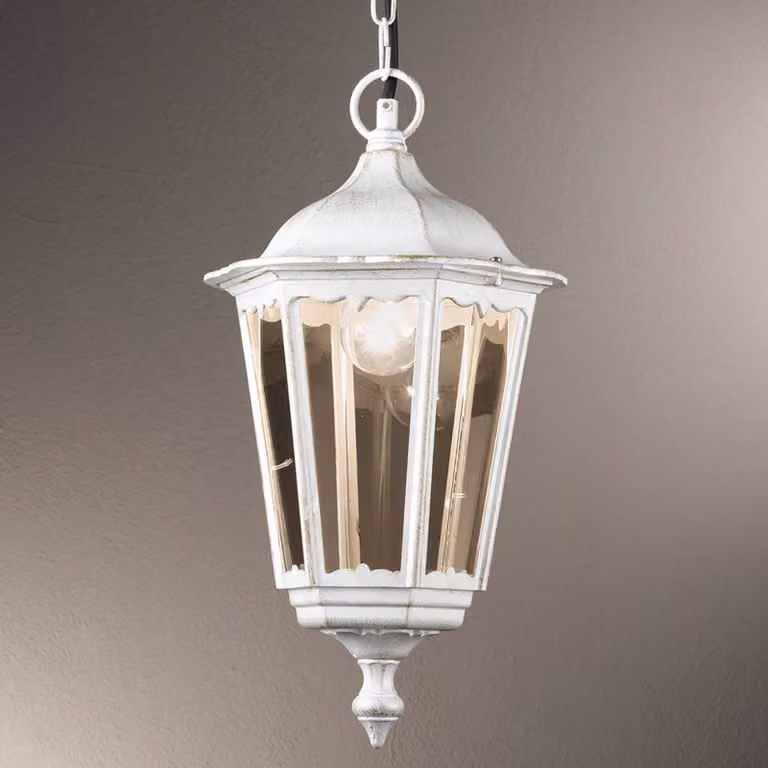 ORION Lampada sospensione Puchberg da esterni bianco-oro Puchberg, dimmerabile, Bianco / Opale, Alluminio, Antico
