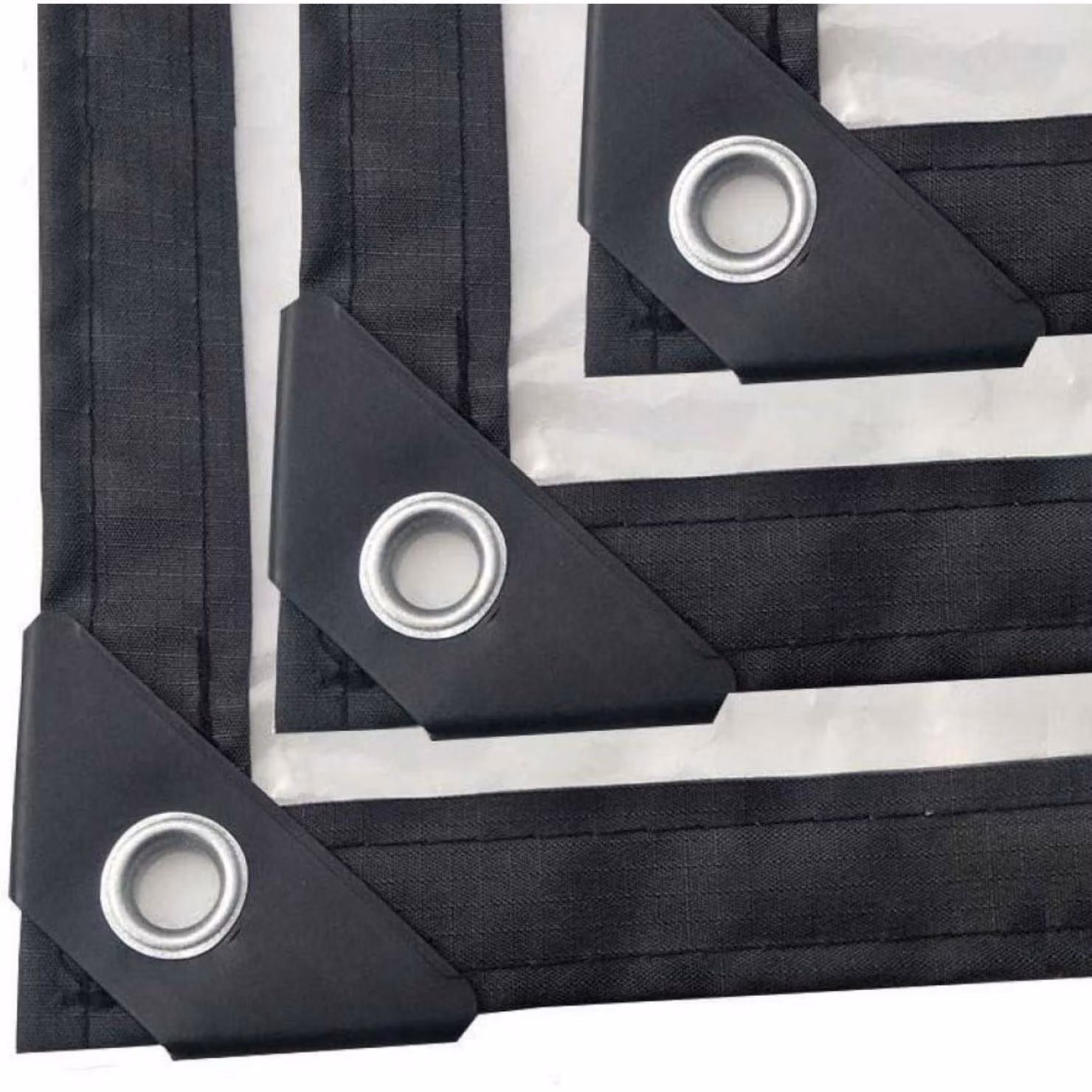 Telo trasparente con occhielli, dimensioni 2x3 metri, impermeabile, spessore del materiale: 5 mil