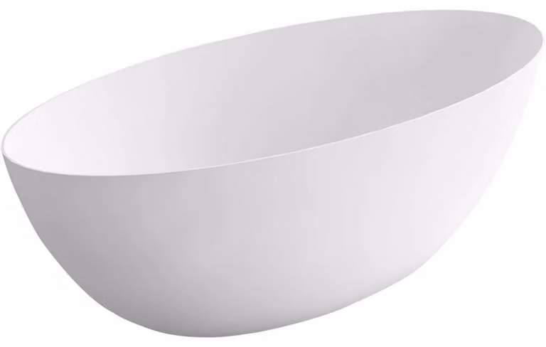 Vasca da bagno freestanding in resina minerale Emilia - bianca opaca - 160x75 cm