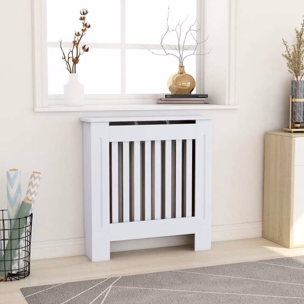 The Living Store Copriradiatore in MDF bianco 78 cm