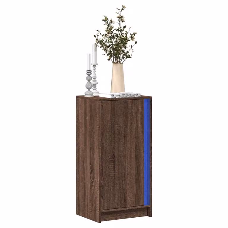 Credenza moderna vidaXL con illuminazione LED in legno marrone, sospesa, L 42,5 cm x P 34 cm x H 85 cm