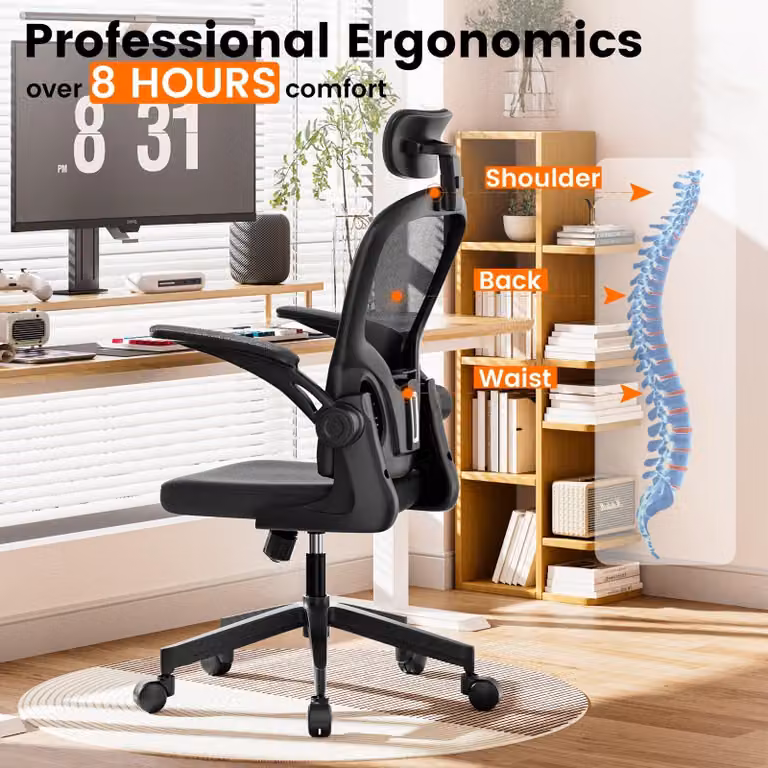 Sedia ergonomica da ufficio - Sedia per scrivania - Sedia da lavoro - Sedia da ufficio con poggiatesta