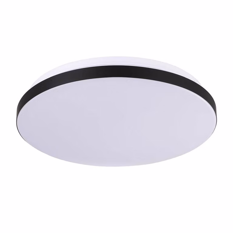 Plafoniera LED rotonda bianco e nero da 24 W, luce bianca neutra, 2400 lm, metallo, dimensioni: 6,5 x 38 x 38 cm, IP20, Light Prestige