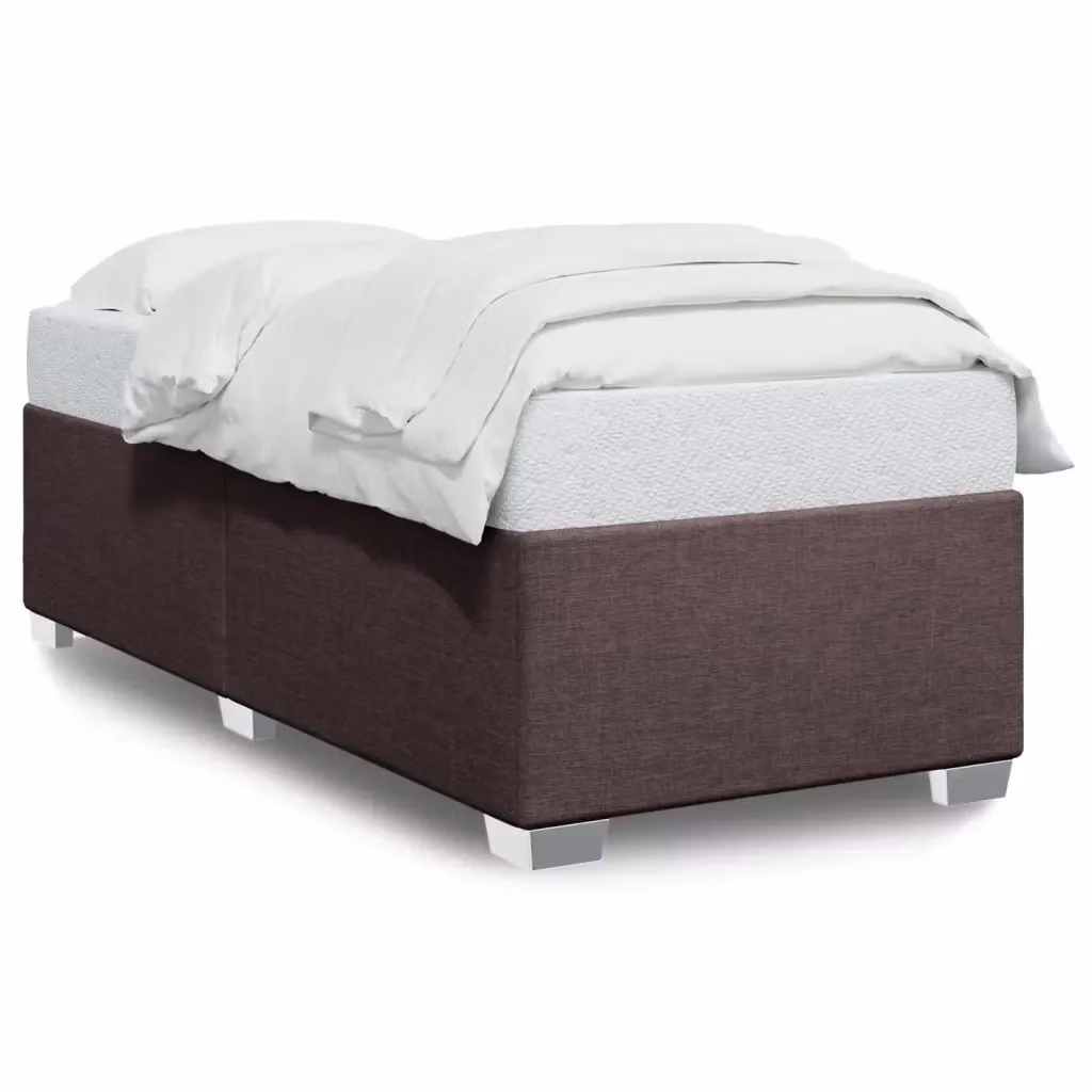 Giroletto vidaXL senza materasso in tessuto marrone con doghe in legno L 90 cm x P 200 cm – 2