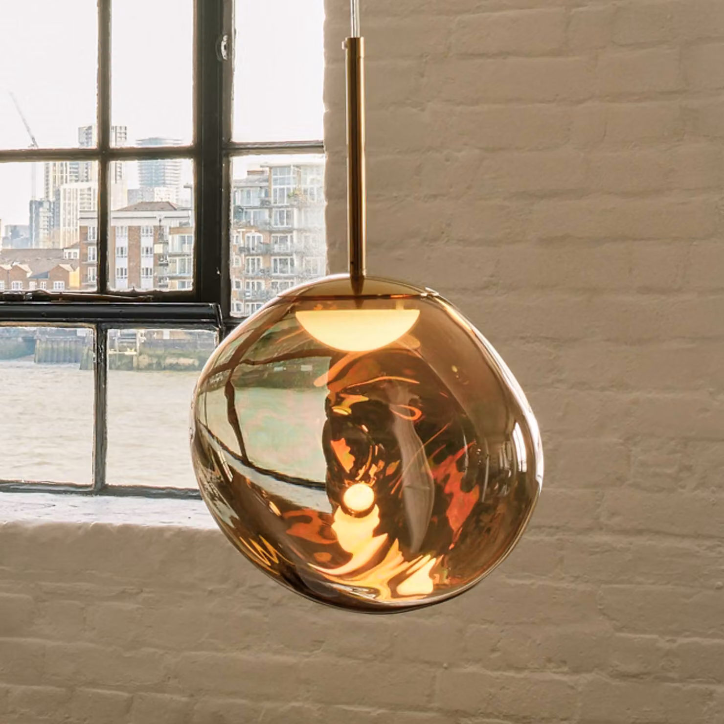 Tom Dixon Lampada a sospensione Melt, dimmerabile, Bronzo / Ottone antico, Soggiorno / Sala da pranzo, Plastica, Design, Lampada a sospensione