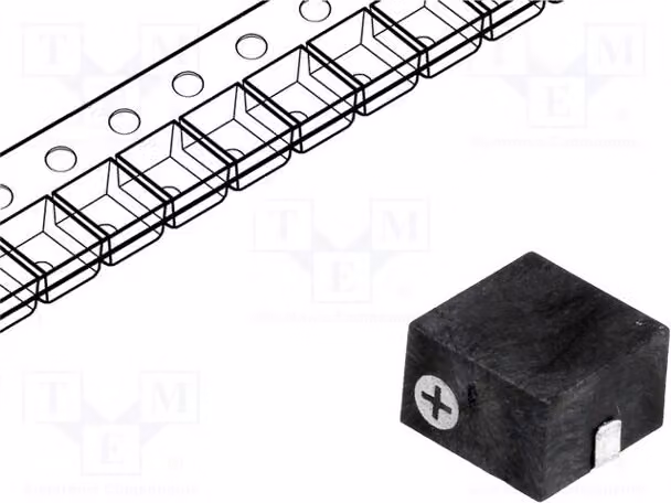 1x Sensore acustico: trasmettitore di segnali elettromagnetici a 2731 Hz, montaggio superficiale (SMD), 70 mA, modello LD-BZEL-T53-0808, marca El