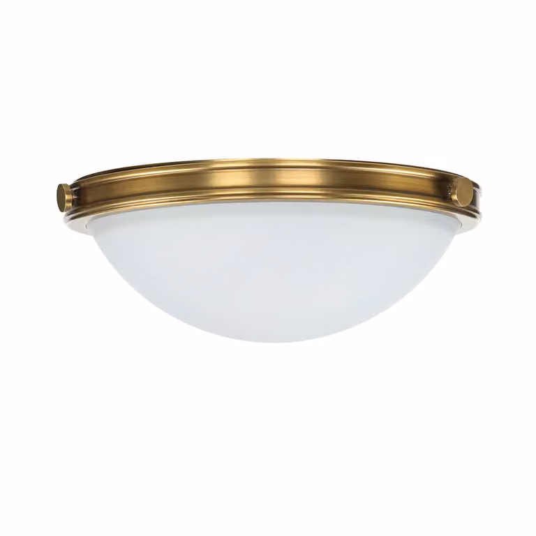Lampada da soffitto paralume in vetro Ø 35 cm rotondo bianco ottone 2x E27 plafoniera soggiorno cucina corridoio