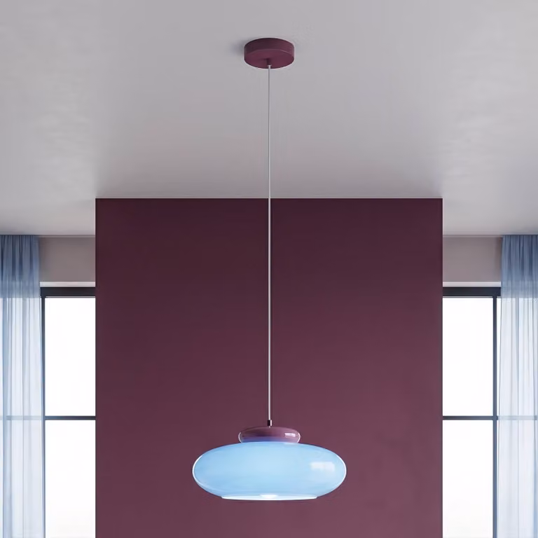 EGLO Lampada a sospensione Berardelli, dimmerabile, Violetto / Fucsia / Rosa, Soggiorno / Sala da pranzo, Vetro, Moderno, Lampada a sospensione