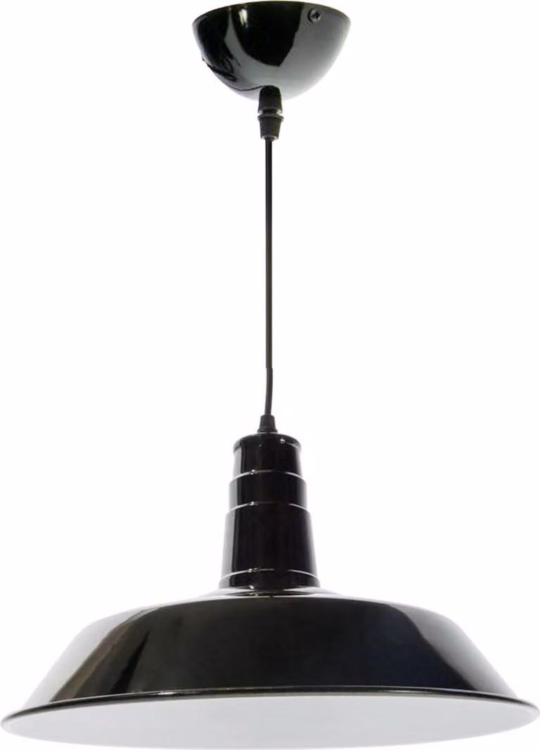 Plafoniera nera Ø36cm, stile industriale in alluminio, attacco E27, design moderno ed elegante