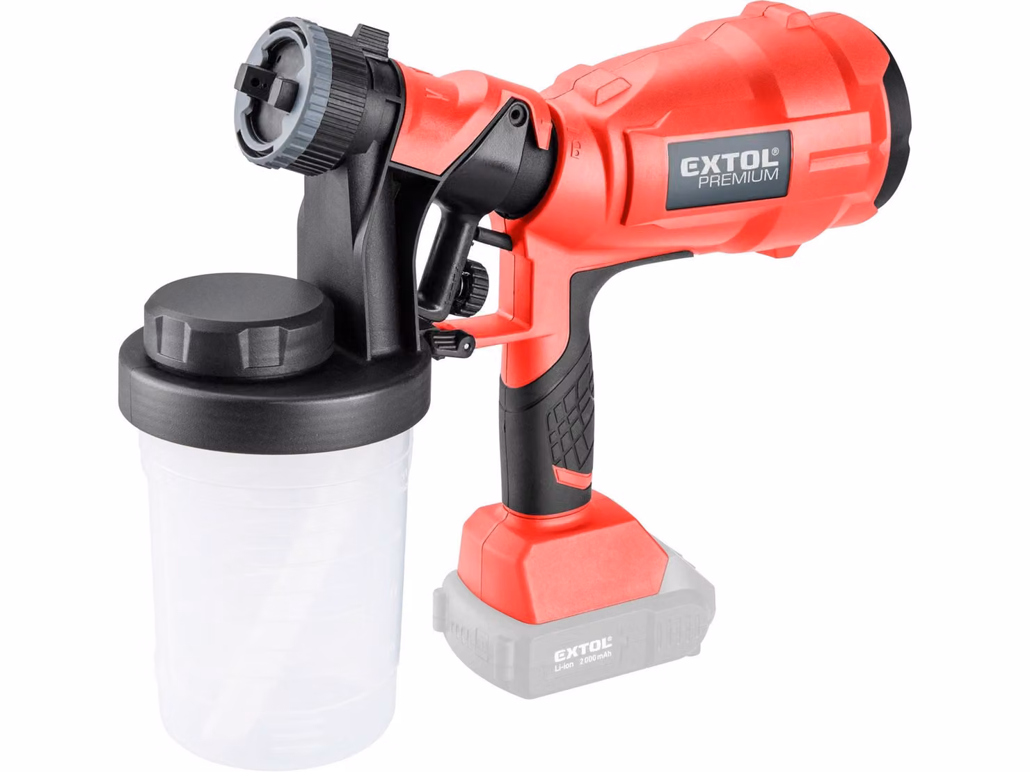 Pistola a spruzzo Extol Premium 8891863 Pistola a spruzzo HVLP batteria SHARE20V, 20V Li-Ion, senza batteria e caricatore