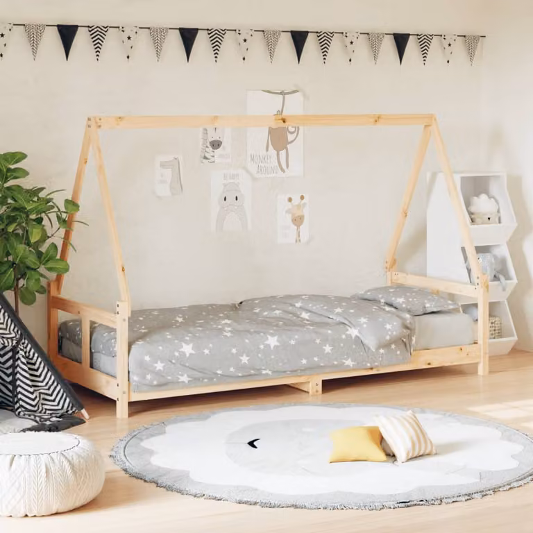 vidaXL Giroletto per Bambini in Legno Massello di Pino Rustico, L 80 cm x P 200 cm
