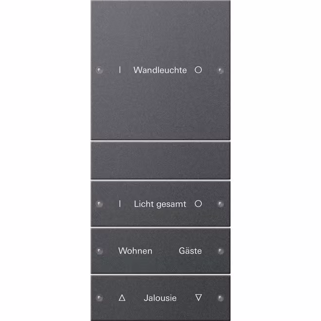 Gira 220428 Set di pulsanti a bilanciere quadruplo, personalizzabile, Sistema 55, antracite