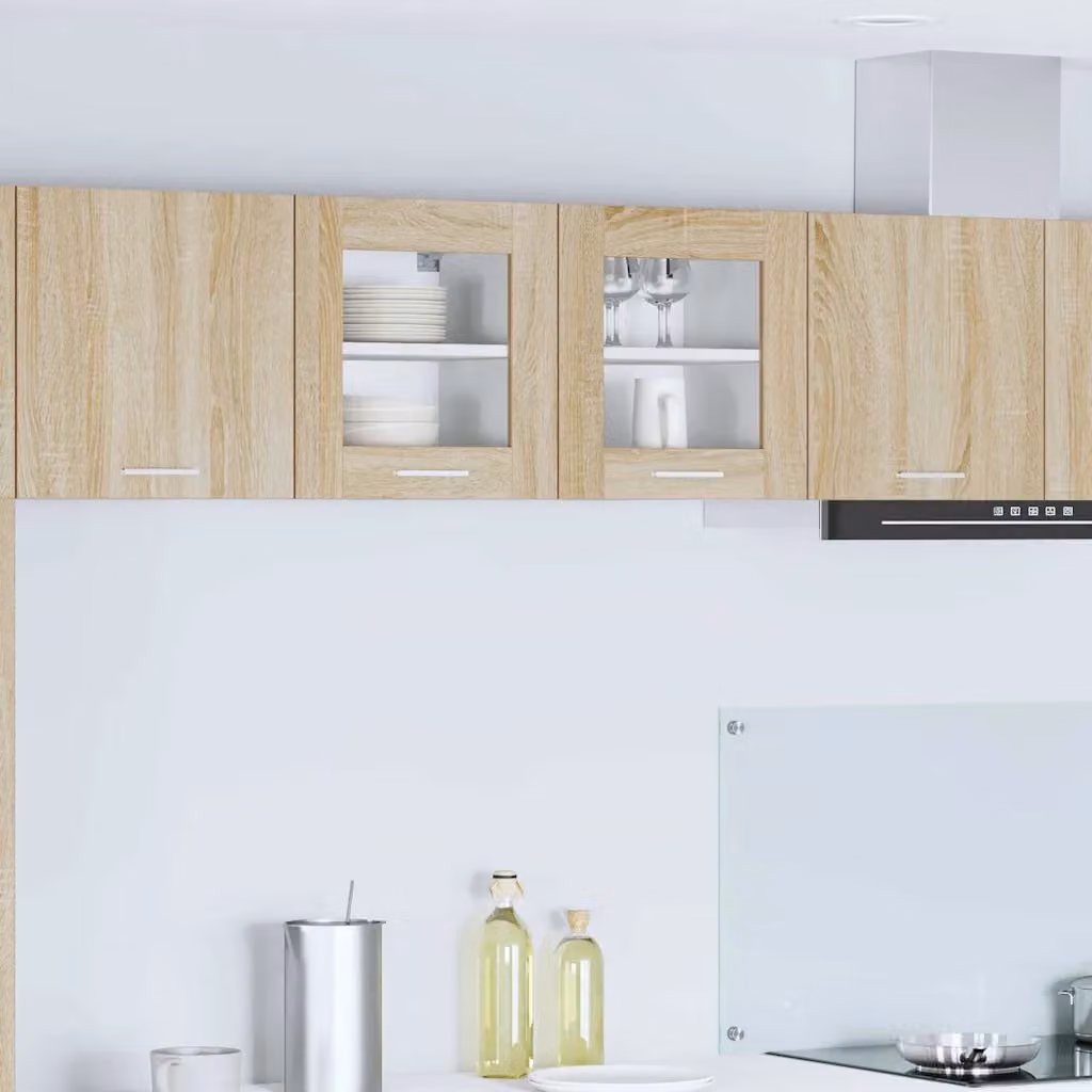 vidaXL Armadio pensile da cucina moderno in rovere color marrone con ante a battente L/P/H: 40 x 31 x 40 cm