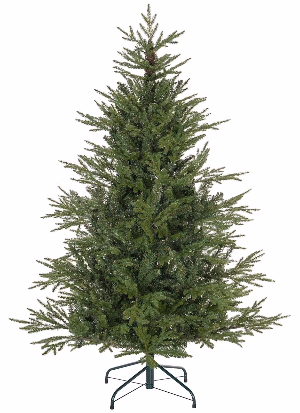Albero di Natale, altezza 150 cm, aspetto realistico, facile da montare, include il supporto, realizzato in plastica ignifuga