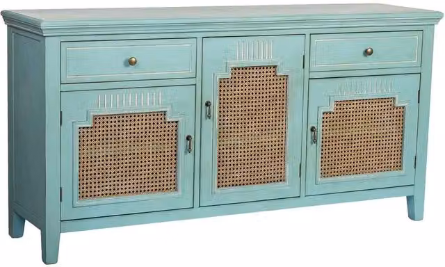 Cassettone in legno a 3 ante e 2 cassetti 150x40x77h cm