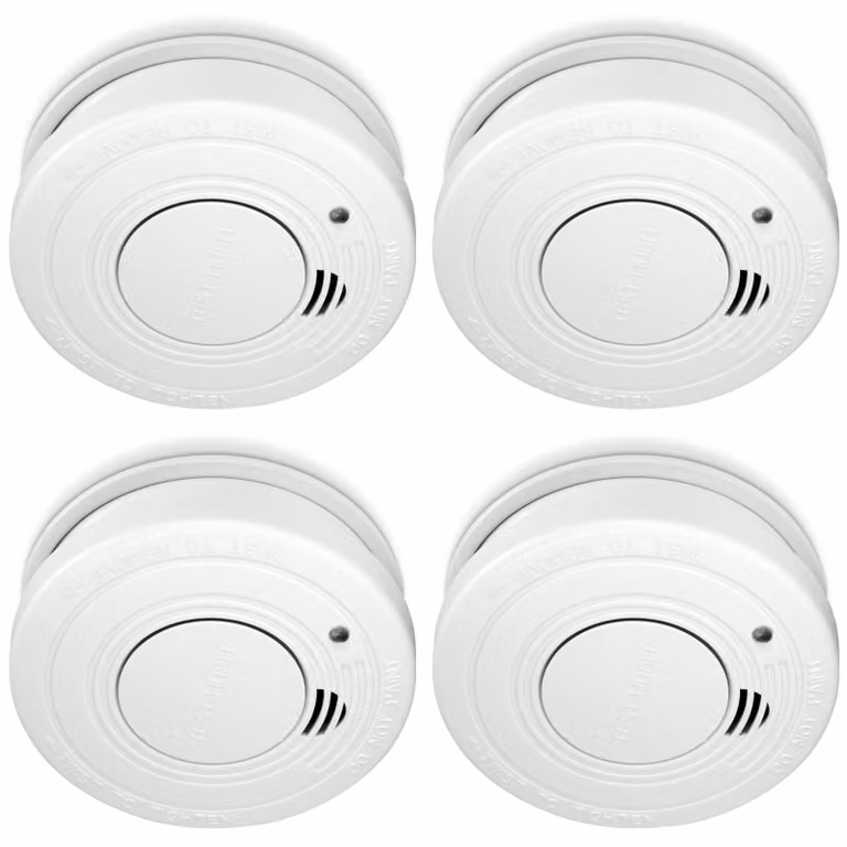 Alecto SA-49-5 - Rivelatore di fumo con batteria della durata di 5 anni e pulsante di timeout, confezione da 4 pz