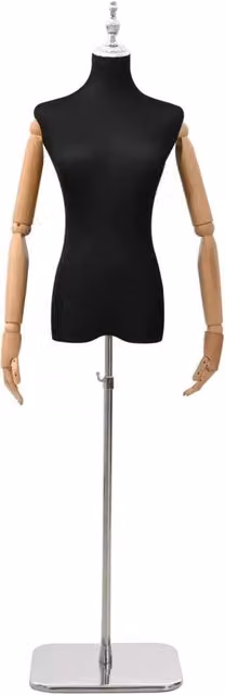 Manichino Regolabile vidaXL per Donna, Colore Nero o Marrone, Altezza: 213 cm, Larghezza: 40 cm, Profondità: 32 cm