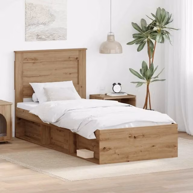Struttura del letto con testiera-Giroletto con Testiera Rovere Artigianale 75 x 190 cm 376662