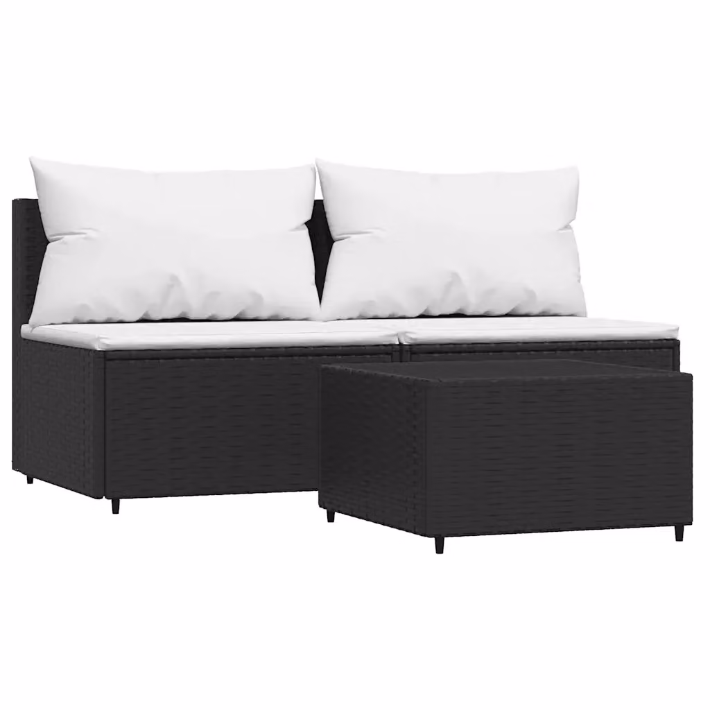 Set da giardino vidaXL composto da divano a 2 posti e tavolino con cuscini in bianco e nero – 2