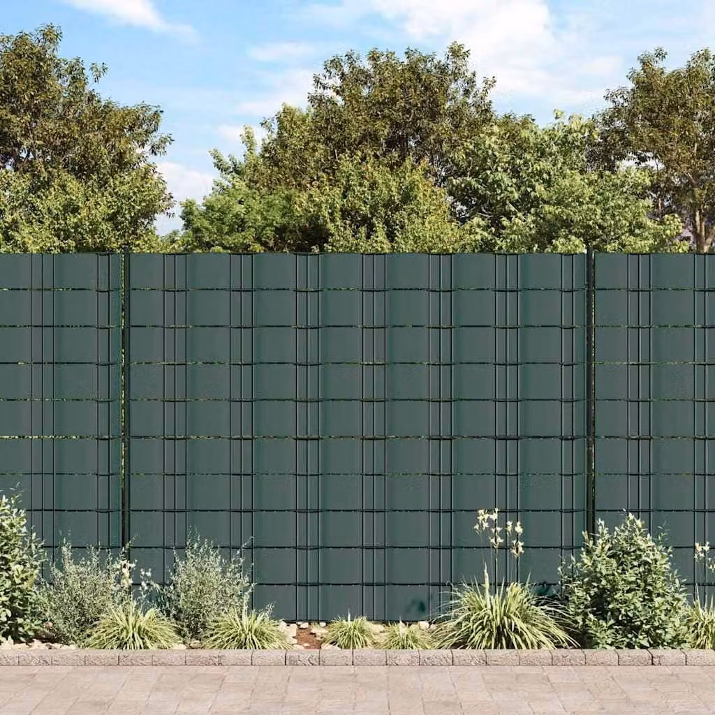 vidaXL Striscia divisoria per la privacy in PVC opaco Verde L: 70 cm, H: 19 cm, P: 19 cm