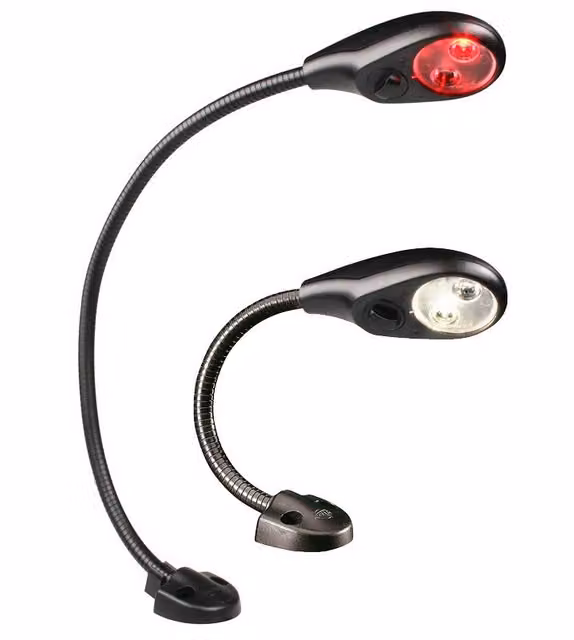 Lampada da task LED Hella Marine con clip, dimmerabile, bianca e rossa, diametro 40 cm