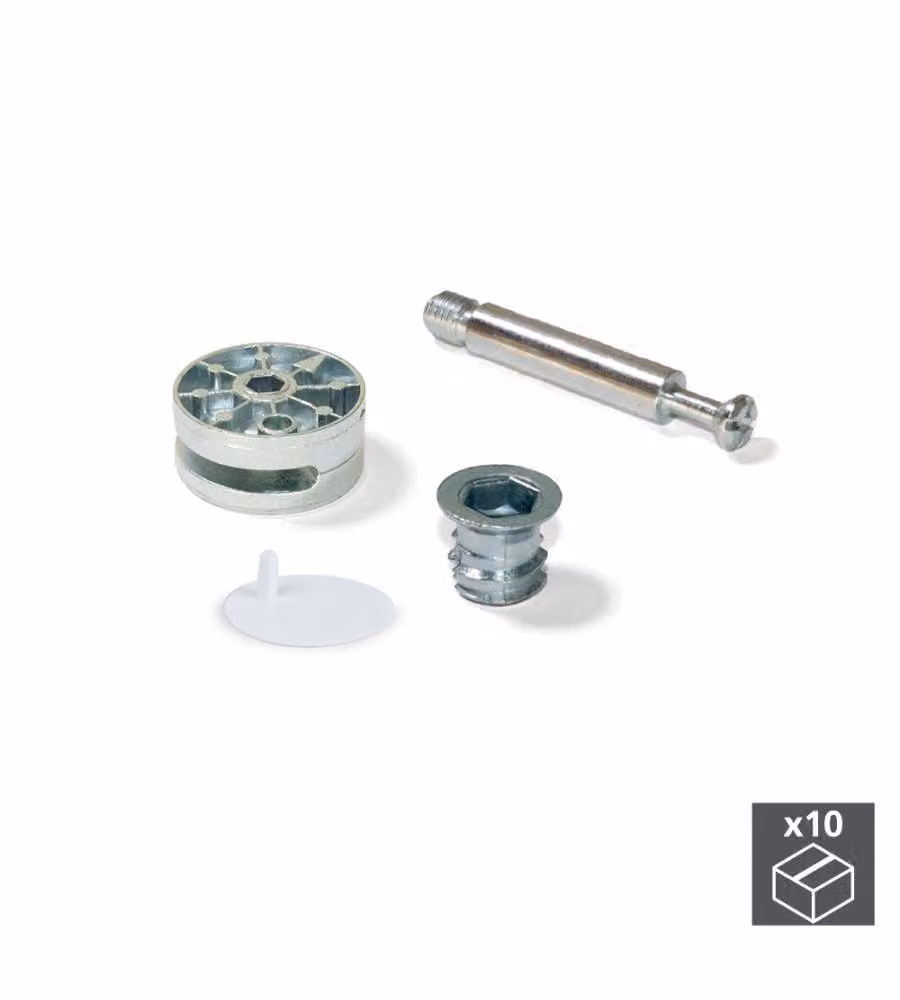 Emuca Kit eccentrici Big con bussole e perni M8