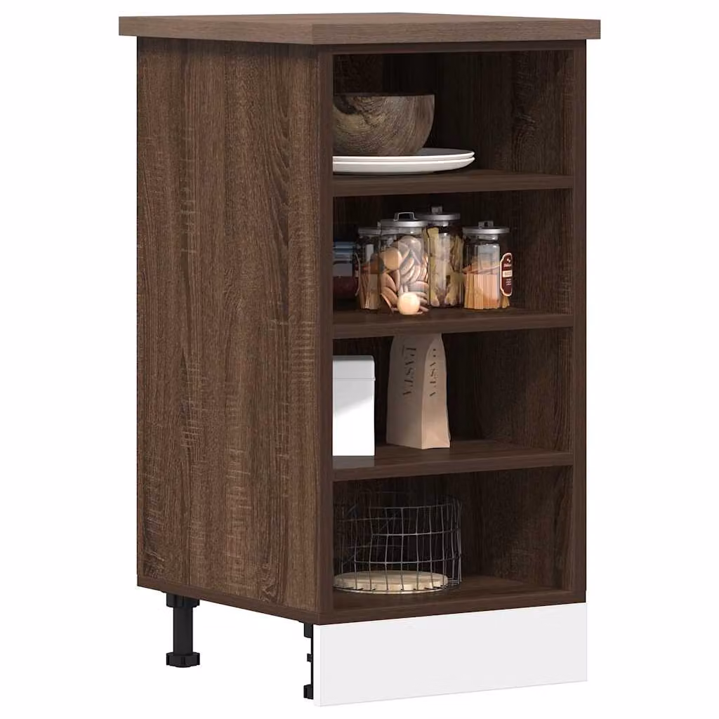 vidaXL Armadio Inferiore da Cucina Riga Marrone con Ante a Battente e Ripiani Interni L/P/H: 40 x 44,5 x 81,5 cm