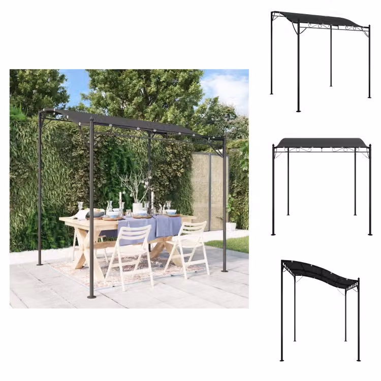 vidaXL Tenda antracite 2x2,3 m 180 g/m² in tessuto e acciaio - Padiglioni e tende per feste
